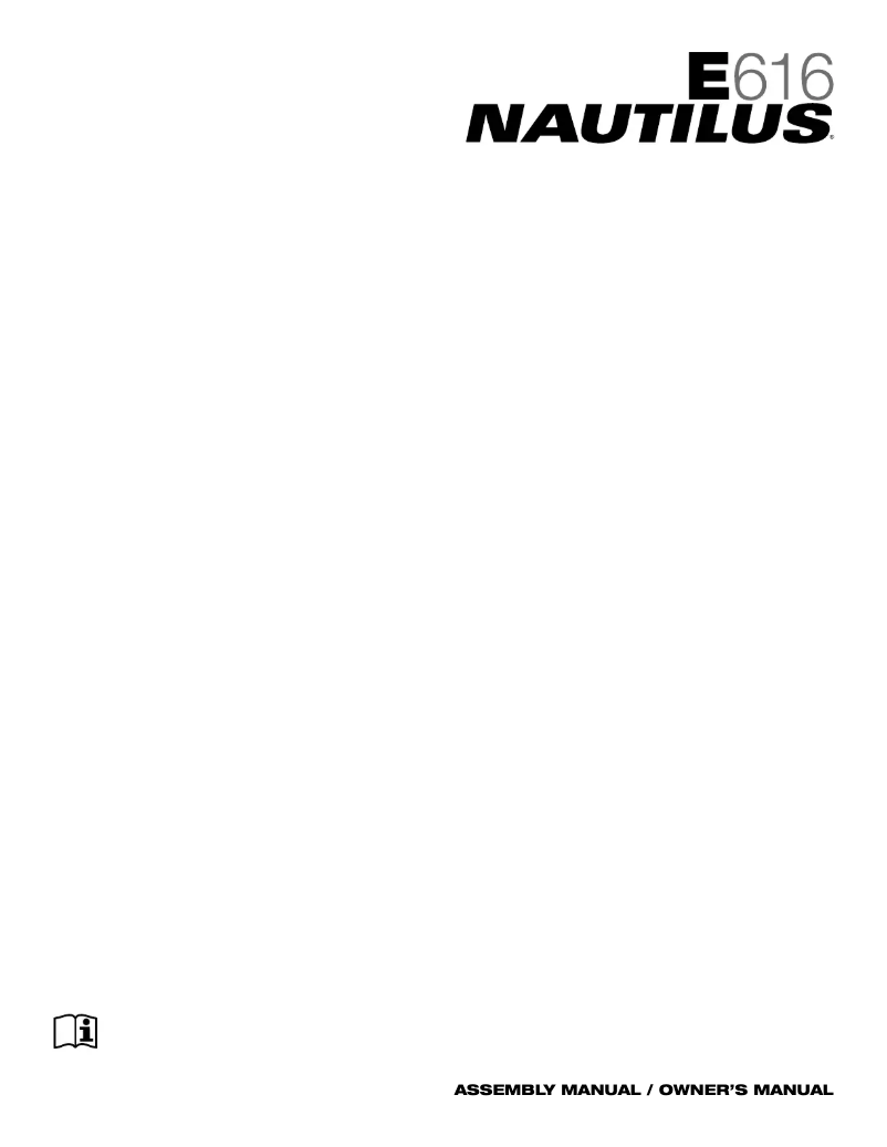 Page 1 of the manual User Manual Nautilus E616