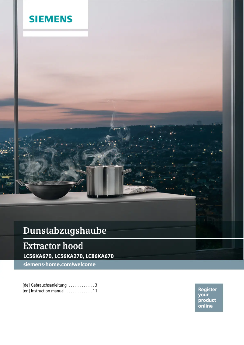 Page n°1 - Manuel d'utilisation et d'entretien Siemens LC56KA670