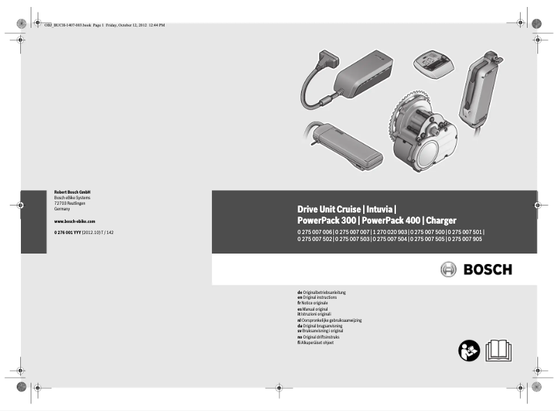 Page 1 de la notice Manuel utilisateur Bosch Drive Unit Cruise