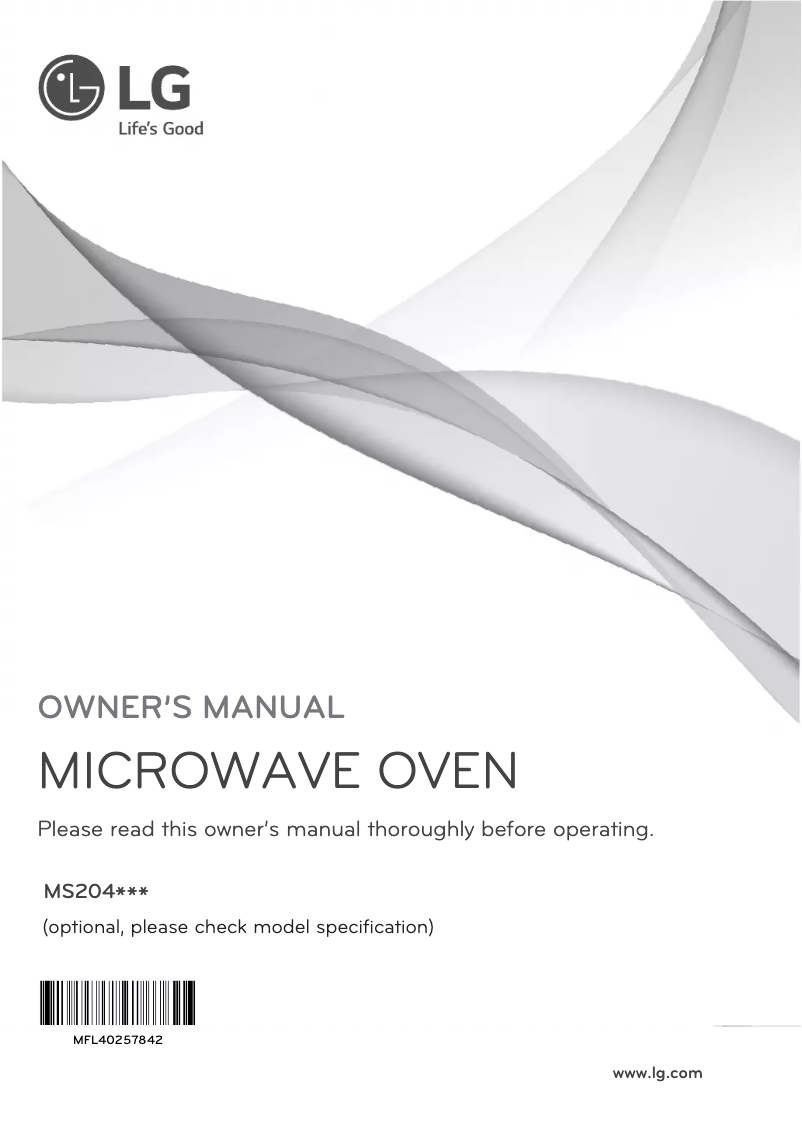 Page 1 de la notice Manuel utilisateur LG MS2044VS