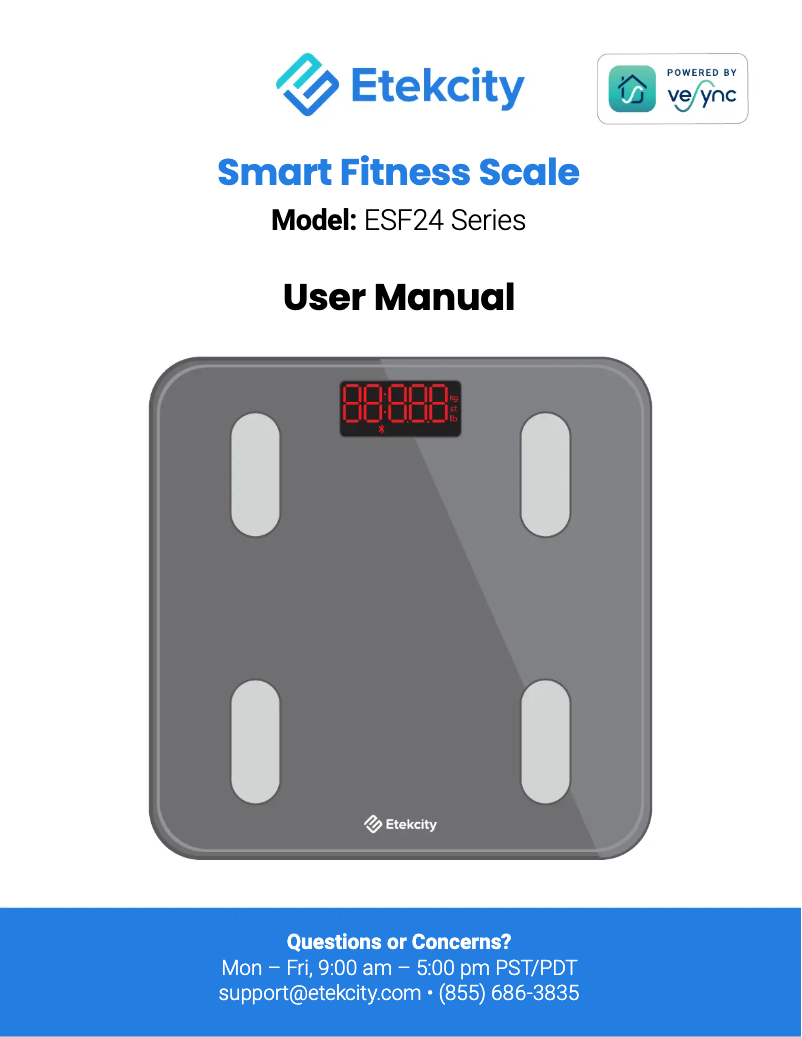 Page 1 de la notice Manuel utilisateur Etekcity ESF24