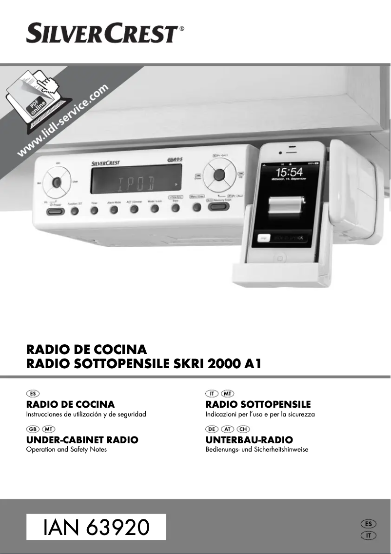 Page n°1 - Manuel utilisateur SilverCrest SKRI 2000 A1