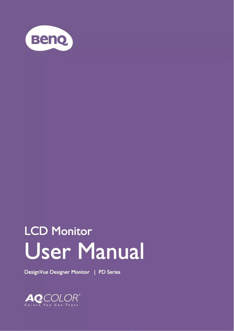 Page 1 of the manual User Manual BenQ PD3200Q