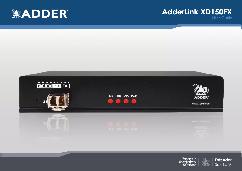 Page 1 de la notice Manuel utilisateur Adder XD150FX-SM