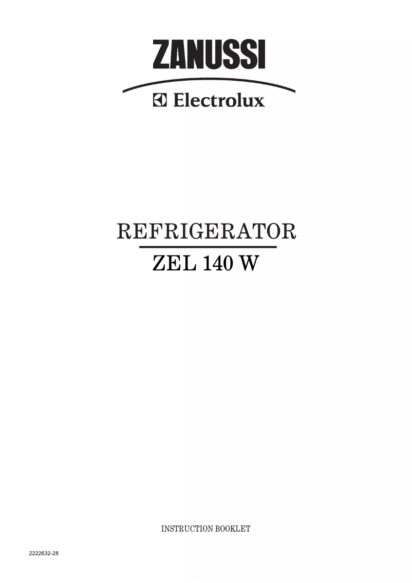 Image de la première page du manuel de l'appareil ZEL140W
