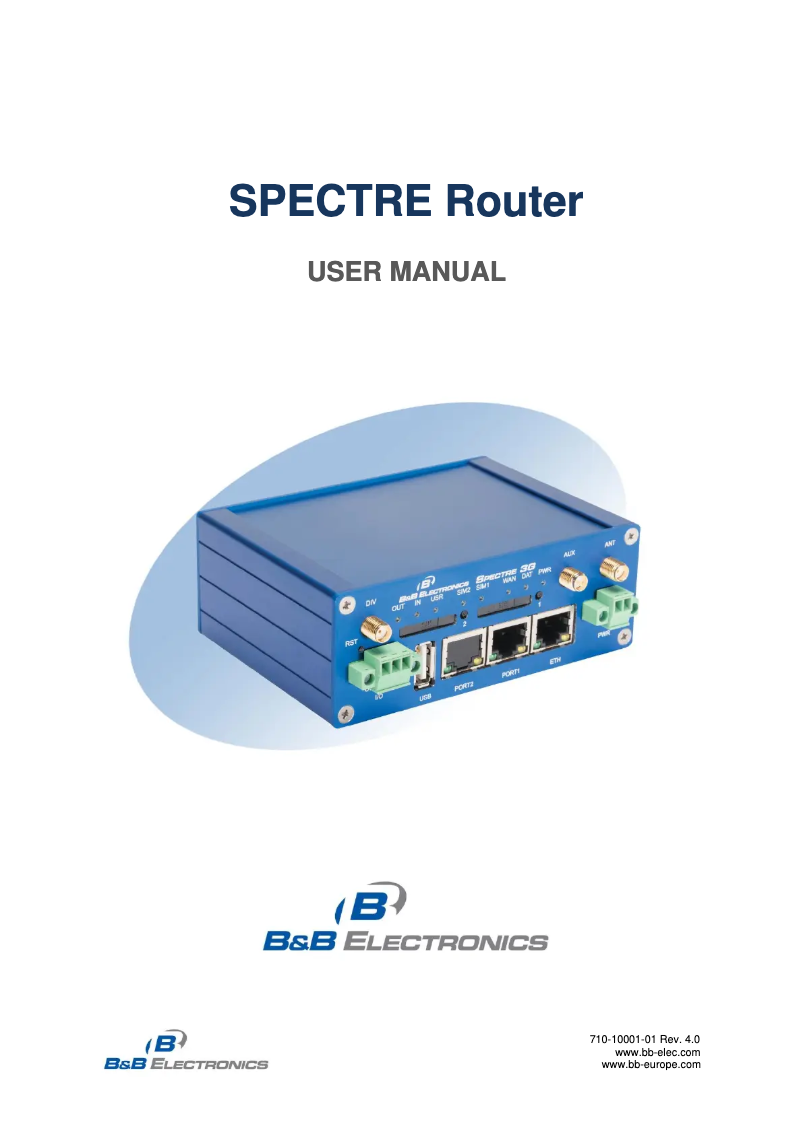 Page 1 de la notice Manuel utilisateur B&B Electronics ERT310
