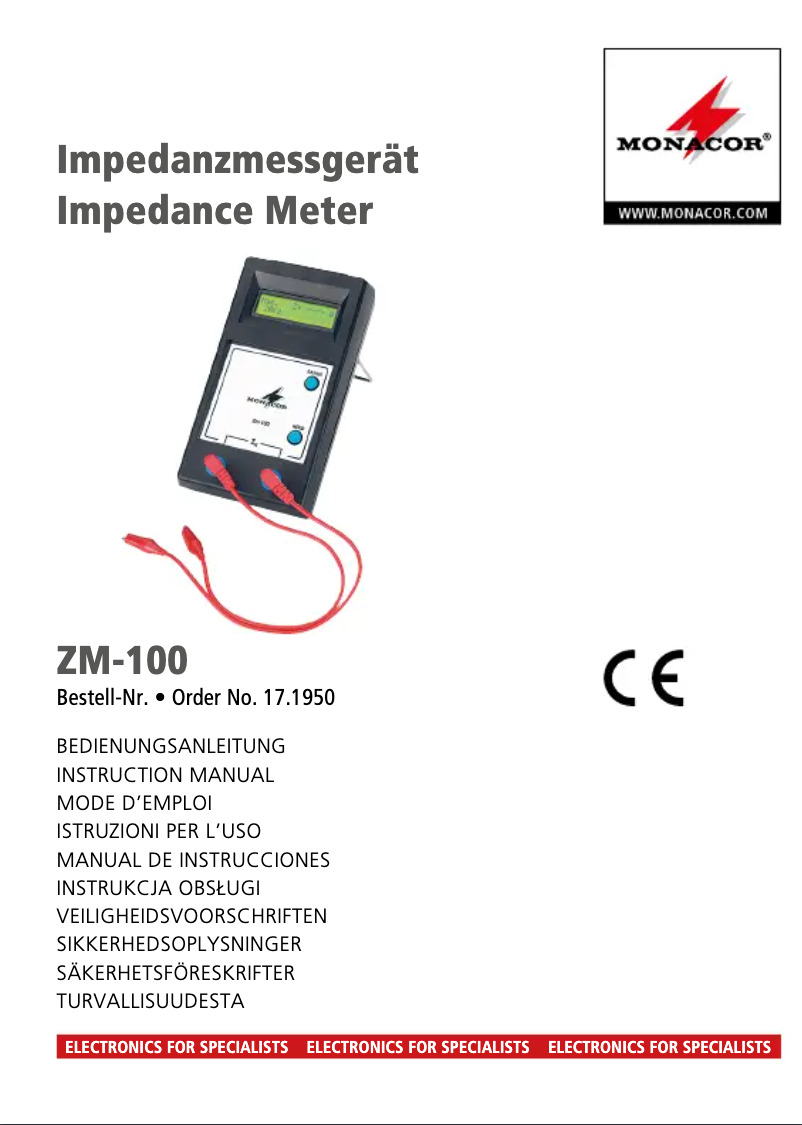 Page n°1 - Manuel utilisateur Monacor ZM-100