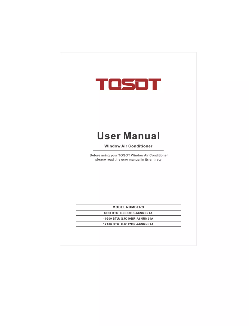 Page n°1 - Manuel utilisateur TOSOT GJC12BR-A6NRNJ1A