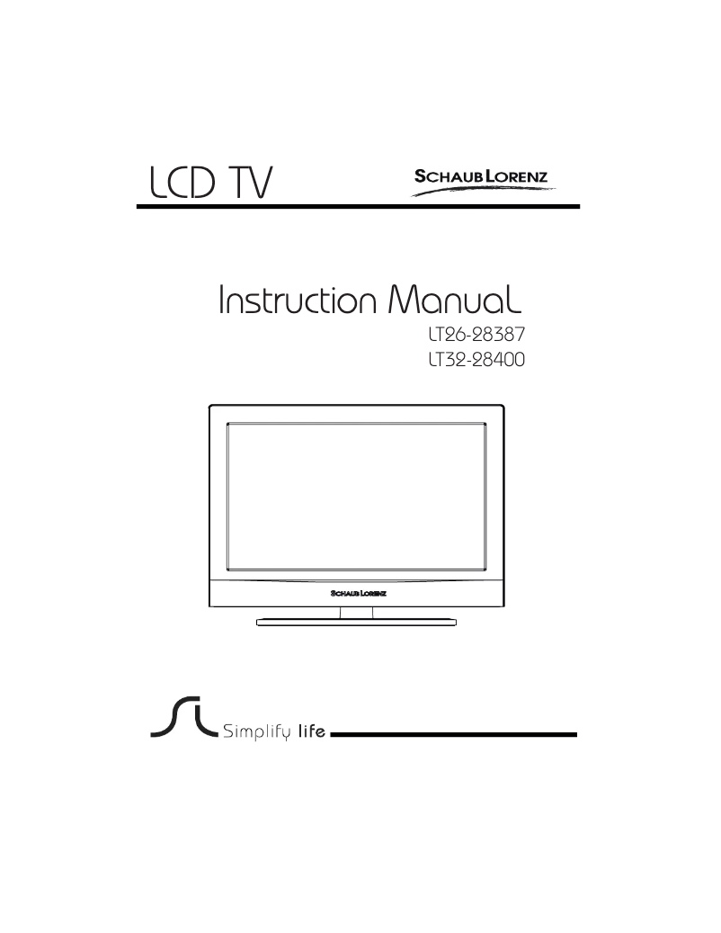 Page 1 de la notice Manuel utilisateur Schaub Lorenz LT26-28387