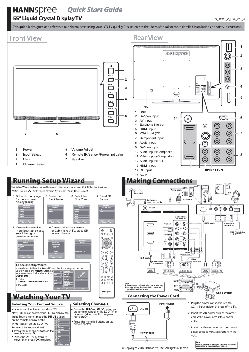 Page 1 de la notice Manuel utilisateur Hannspree ST551