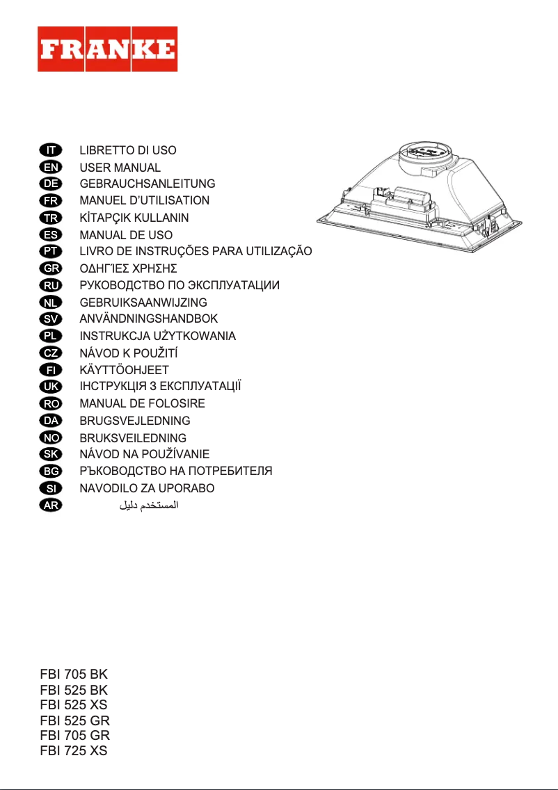 Page n°1 - Manuel utilisateur Franke FBI 525 XS