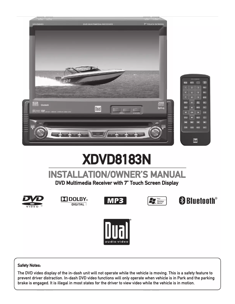 Image de la première page du manuel de l'appareil XDVD8183N