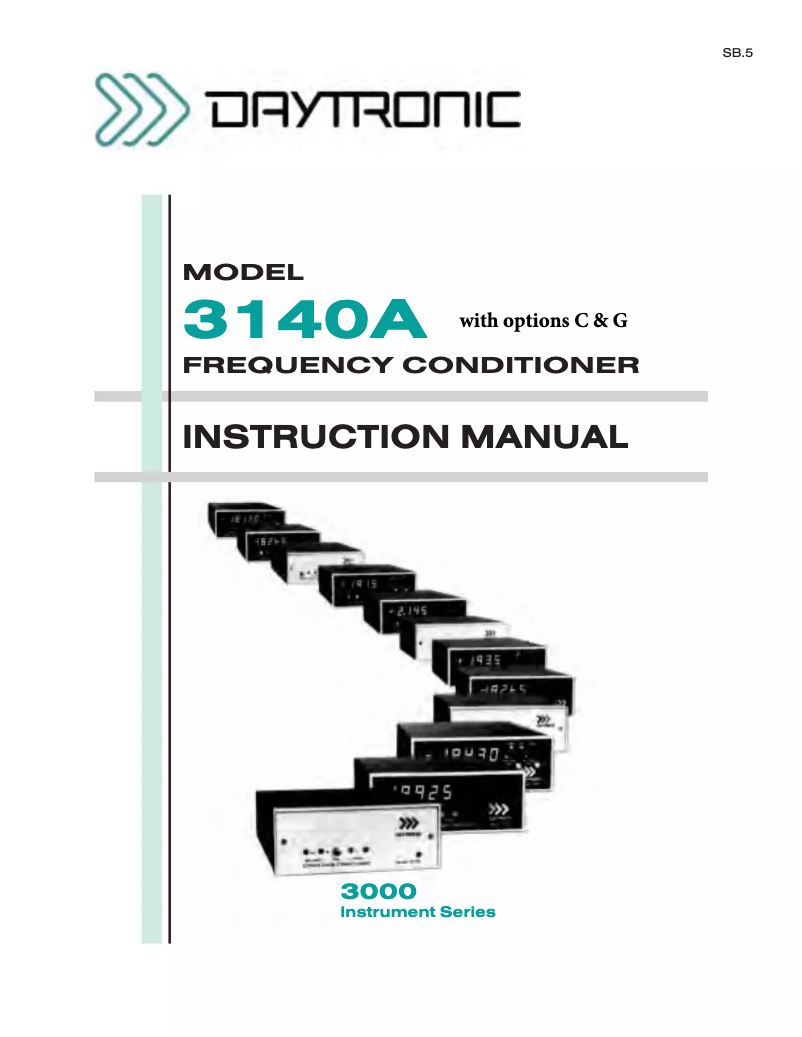 Page n°1 - Manuel utilisateur Daytronic 3140AC