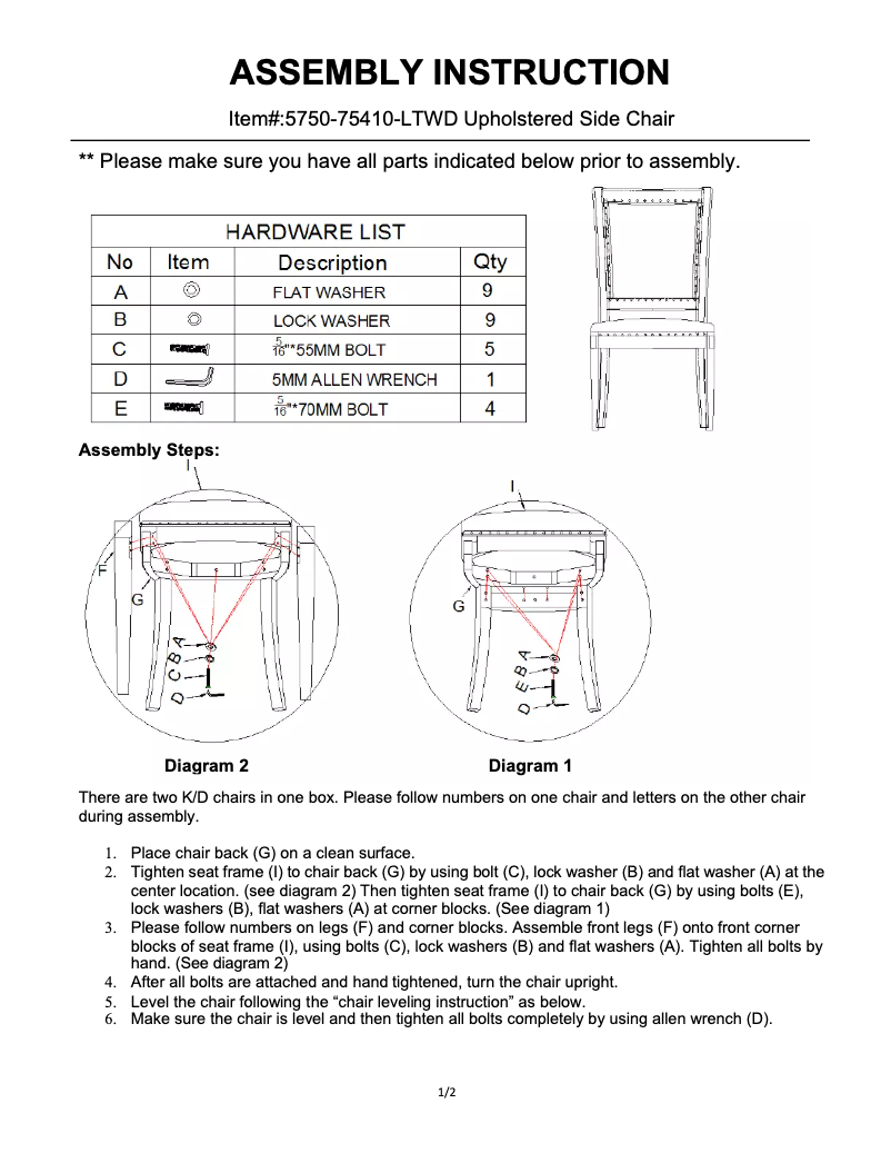 Página 1 del manual Manual de usuario Hooker 5750-75410-LTWD