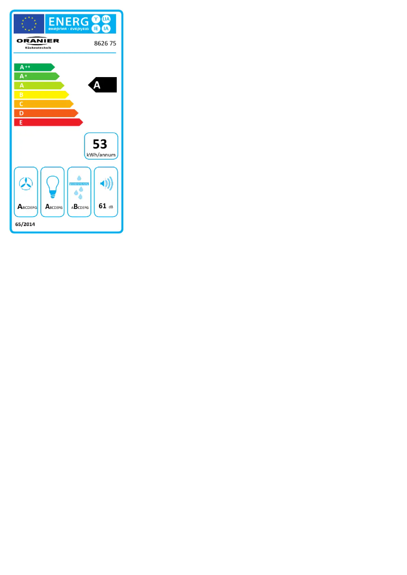 Page 1 de la notice Manuel utilisateur Oranier Opal 75 S