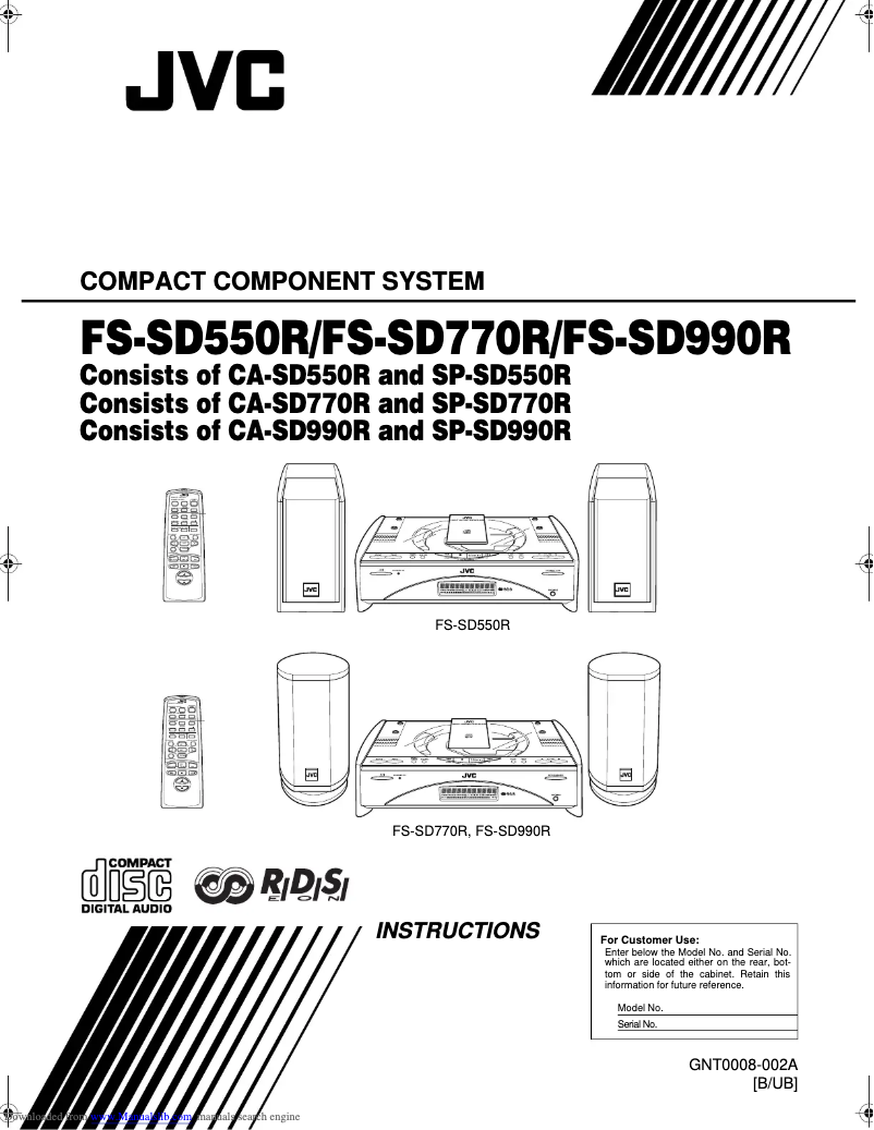 Image de la première page du manuel de l'appareil FS-SD990R