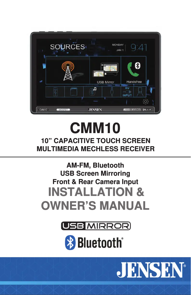 Page n°1 - Manuel utilisateur Jensen CMM10
