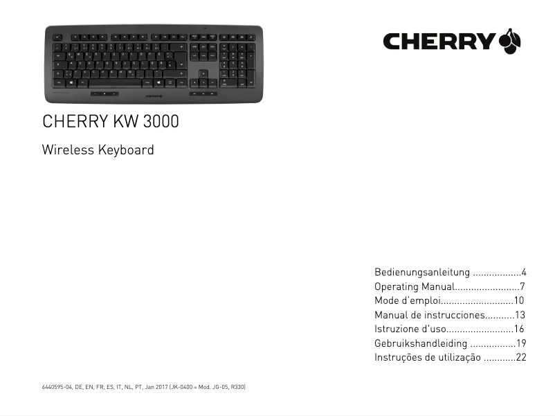 Page n°1 - Manuel utilisateur Cherry KW 3000