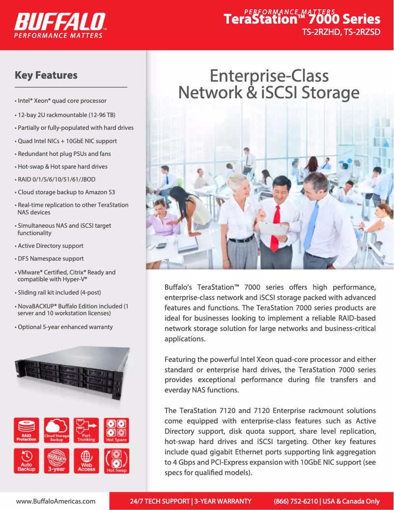 Page 1 de la notice Manuel utilisateur Buffalo TeraStation 7120