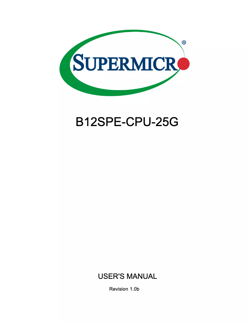 Image de la première page du manuel de l'appareil B12SPE-CPU-25G