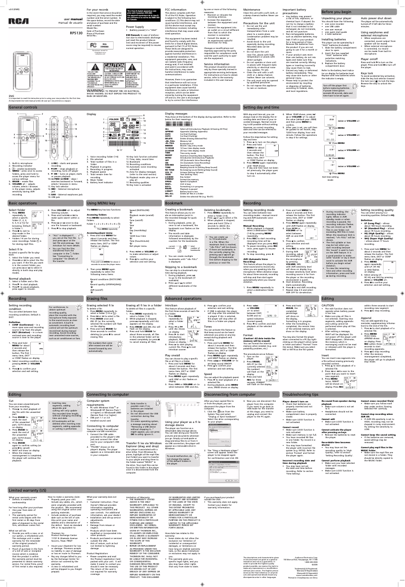 Image de la première page du manuel de l'appareil RP5130