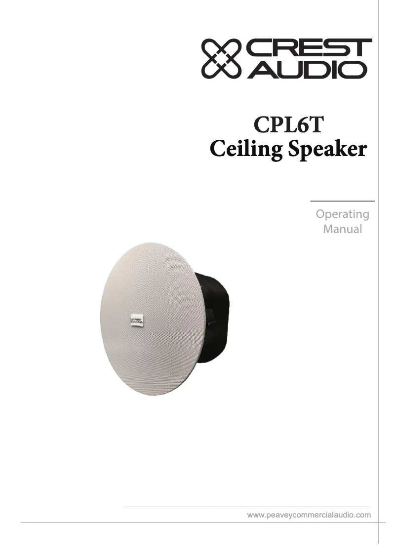 Page 1 de la notice Manuel utilisateur Crest Audio CPL 6T