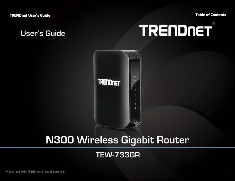 Page 1 de la notice Manuel utilisateur TRENDnet TEW-733GR