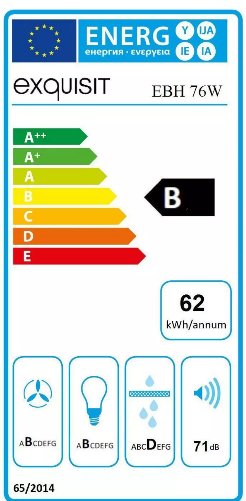 Page 1 de la notice Manuel utilisateur Exquisit EBH76W