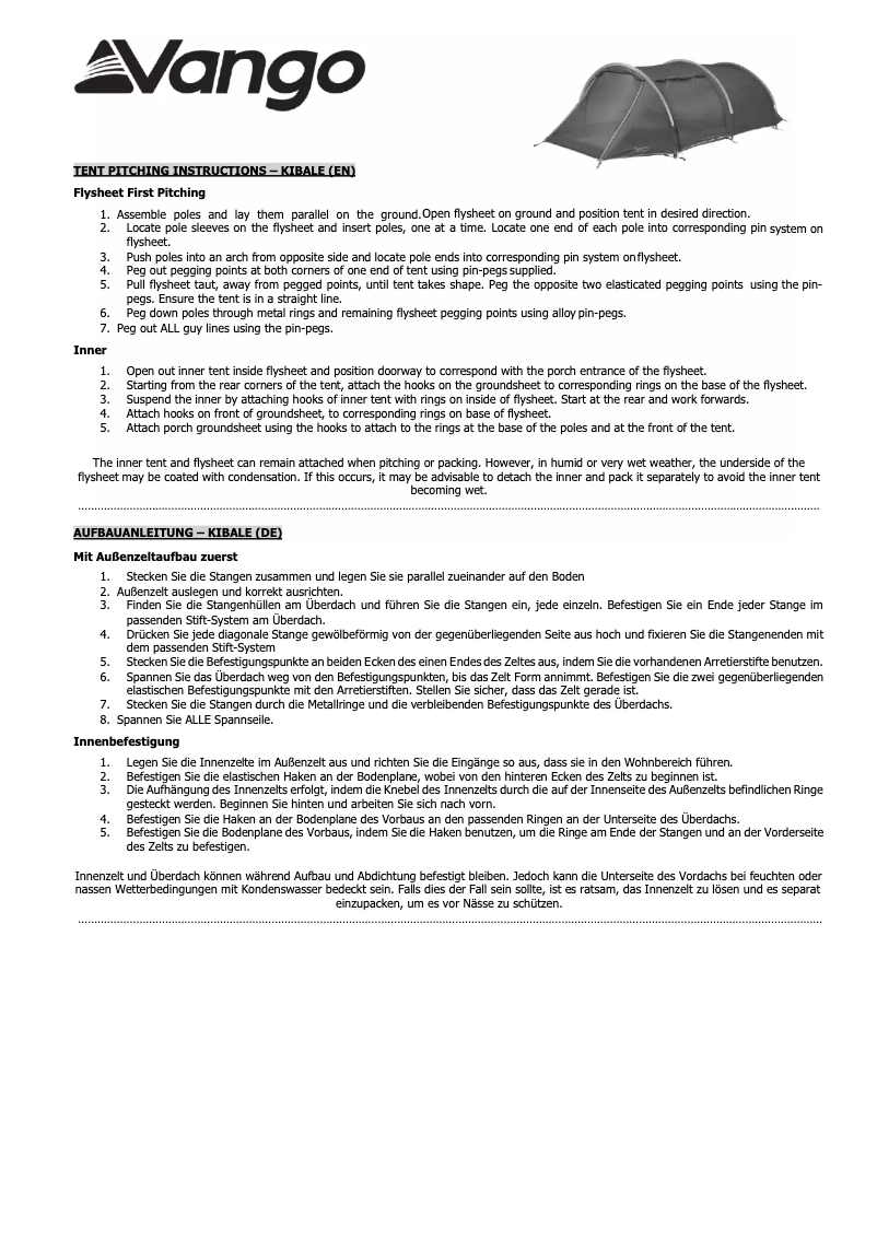 Image de la première page du manuel de l'appareil Kibale TC 450