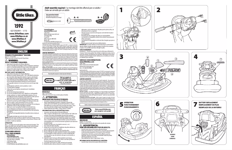 Imagen de la primera página del manual del dispositivo Police Cycle Sounds Rocker