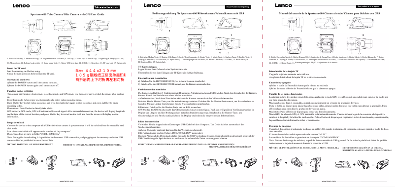Page n°1 - Manuel utilisateur Lenco Sportcam-600