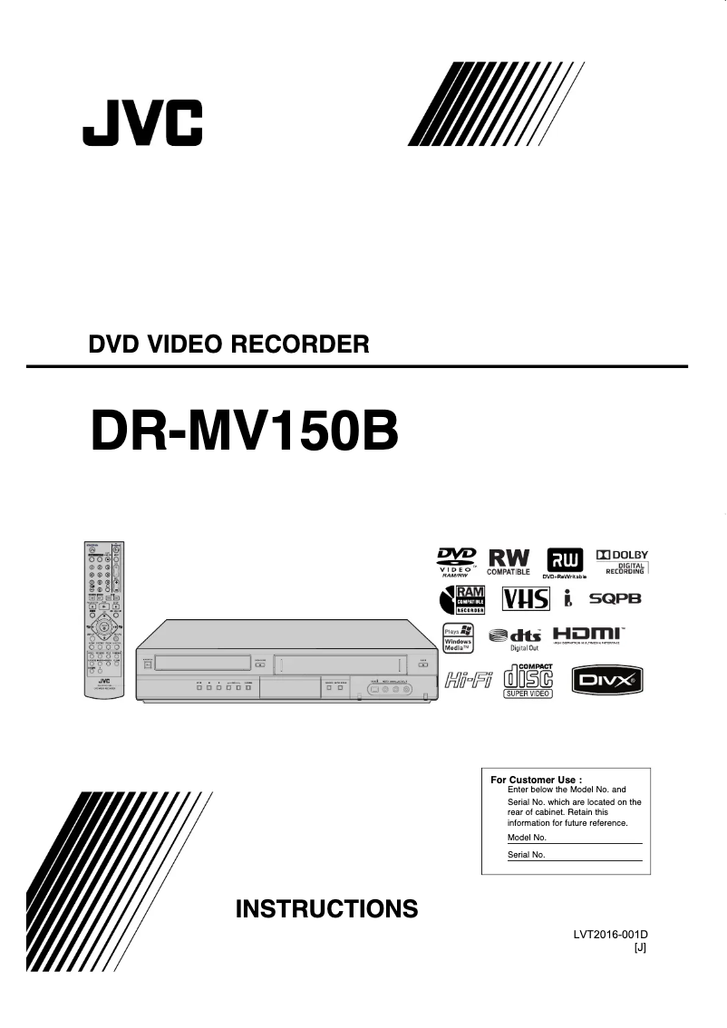 Page n°1 - Manuel utilisateur JVC DR-MV150B