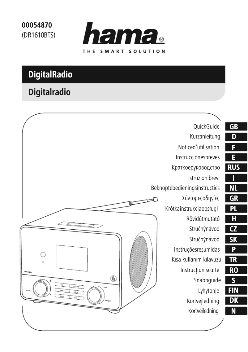 Page n°1 - Manuel utilisateur Hama DR1610BTS