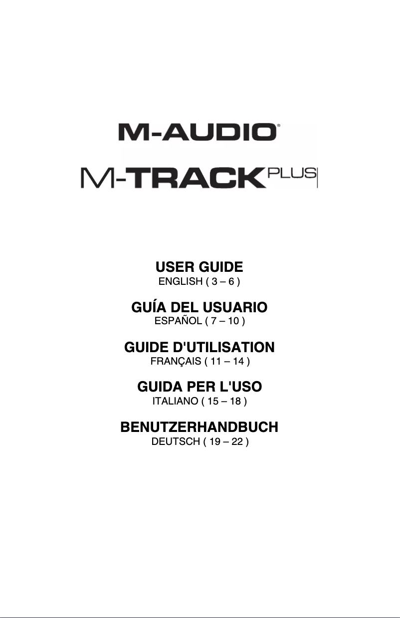 Image de la première page du manuel de l'appareil M-Track Plus