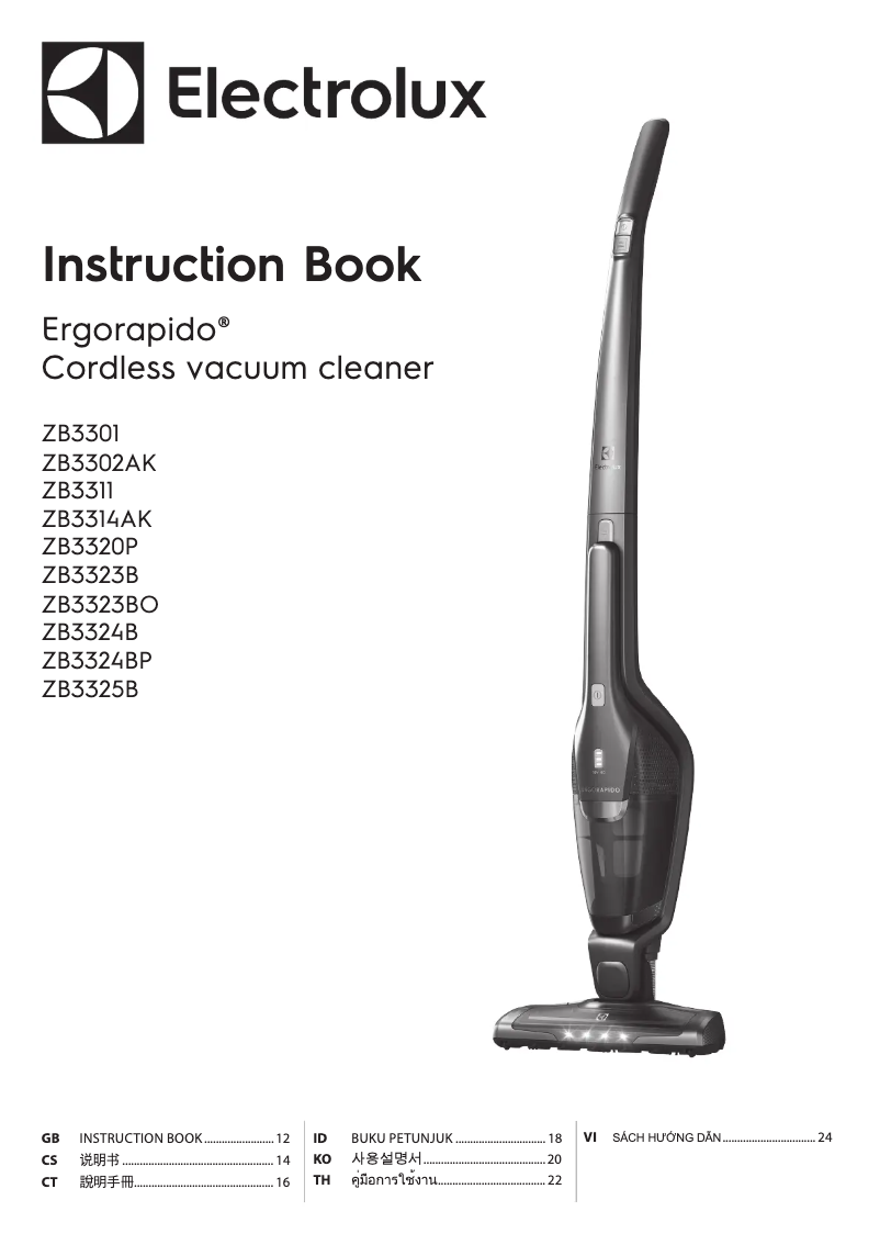 Page 1 de la notice Manuel utilisateur Electrolux Ergorapido ZB3323B