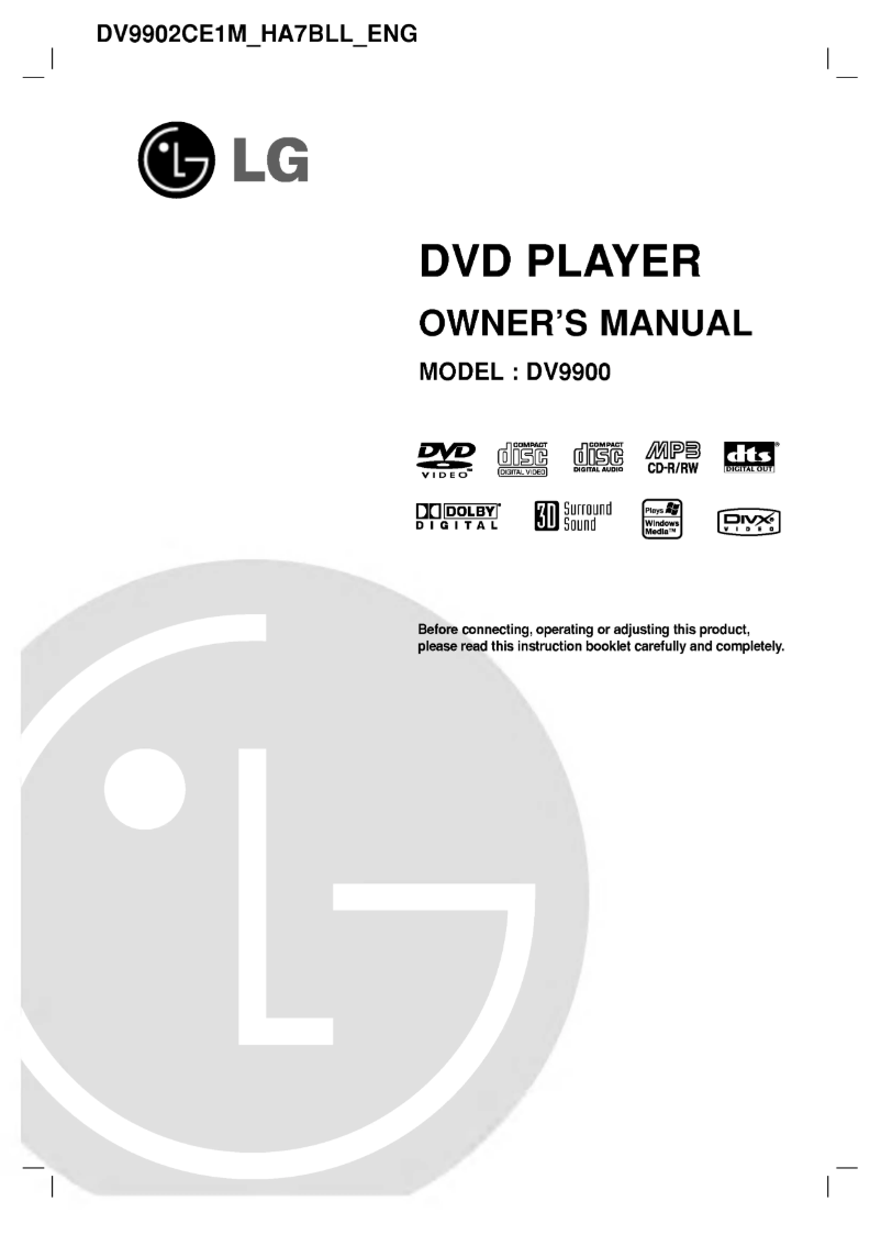 Page 1 de la notice Manuel utilisateur LG DV9902CE1M