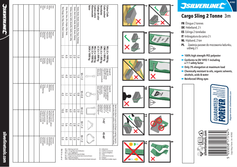 Page n°1 - Manuel utilisateur Silverline 457003