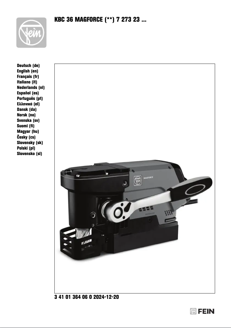 Page 1 de la notice Manuel utilisateur Fein KBC 36 MAGFORCE