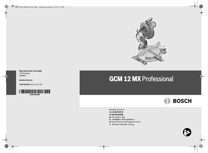 Page n°1 - Manuel utilisateur Bosch GCM 12 JL Professional