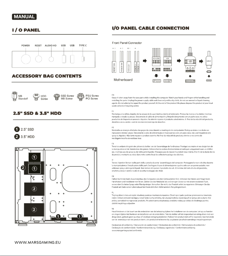 Page 1 de la notice Manuel utilisateur Mars Gaming MC-NOVA