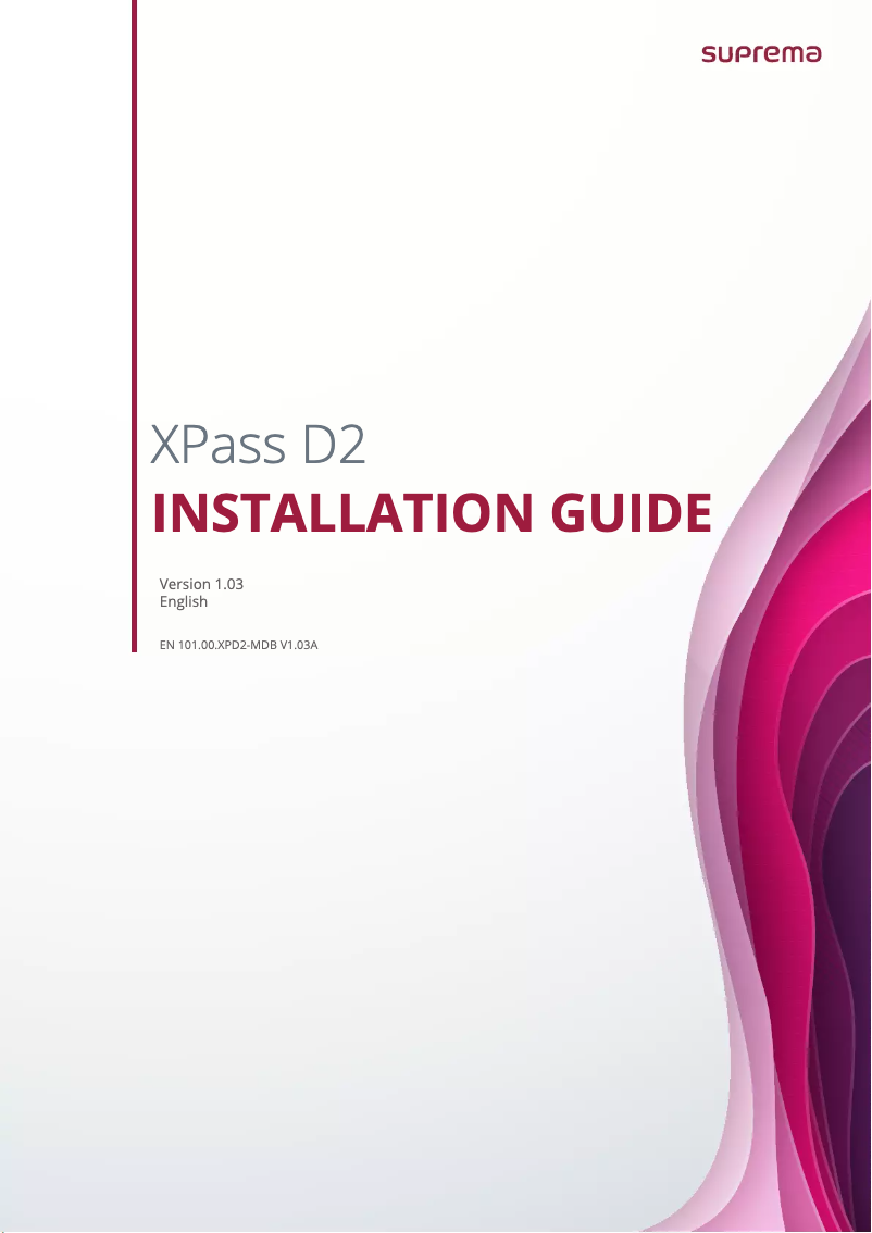 Page 1 de la notice Manuel utilisateur Suprema XPass D2