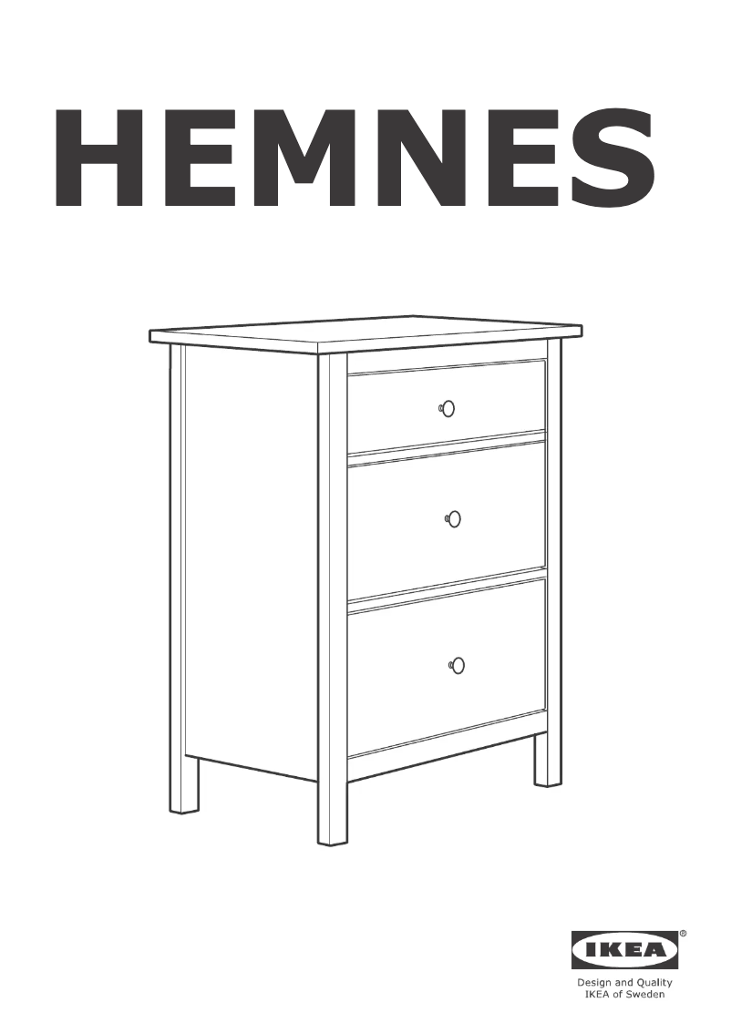 Page 1 de la notice Manuel utilisateur Ikea HEMNES 104.834.70