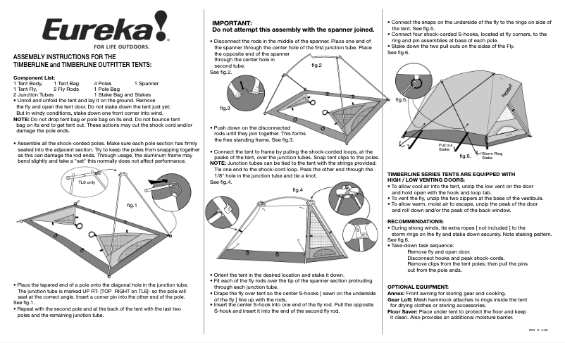 Página 1 del manual Manual de usuario Eureka Timberline