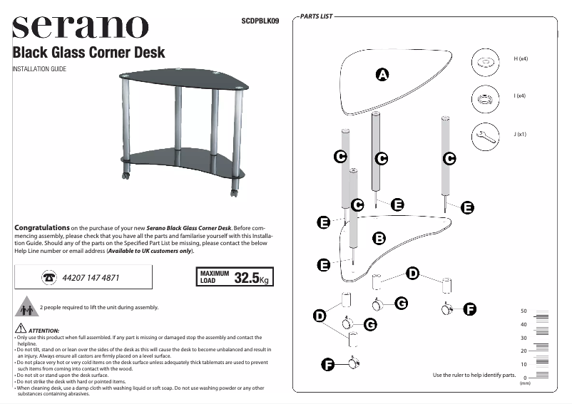 Page 1 de la notice Manuel utilisateur Serano SCDPBLK09