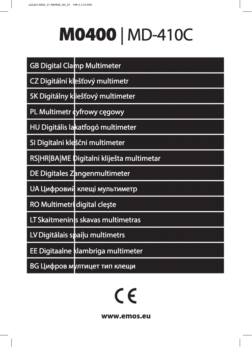Image de la première page du manuel de l'appareil M0400
