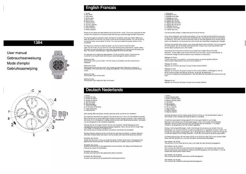 Page n°1 - Manuel utilisateur Davis 1384