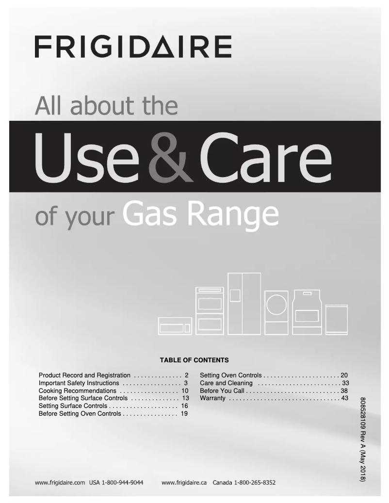 Page n°1 - Manuel utilisateur Frigidaire FFGF3054TB