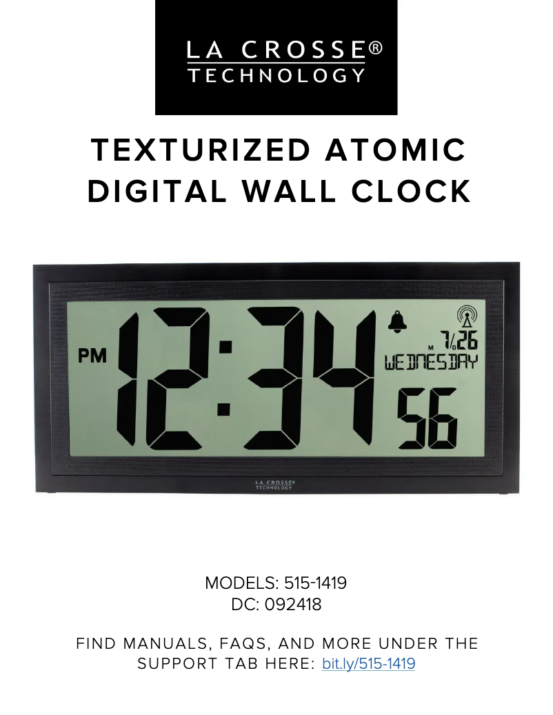 Page n°1 - Manuel utilisateur La Crosse Technology 515-1419
