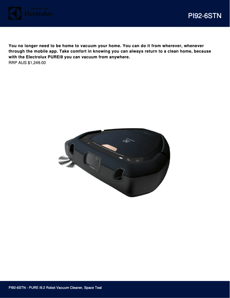 Página 1 del manual Ficha técnica Electrolux Pure i9.2 PI92-6STN