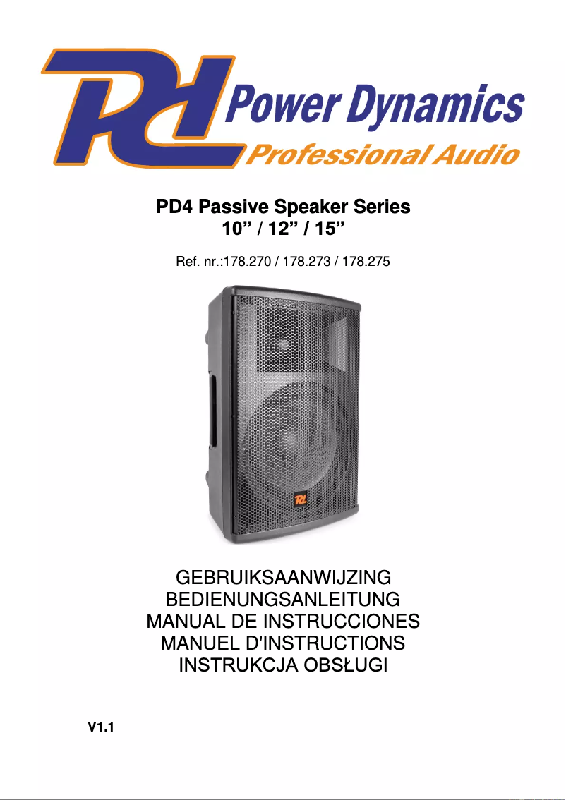 Page 1 de la notice Manuel utilisateur Power Dynamics PD410P